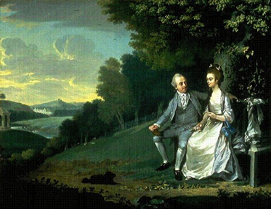 unknow artist Portrait of Sir Francis and Lady Dashwood at West Wycombe Park Germany oil painting art